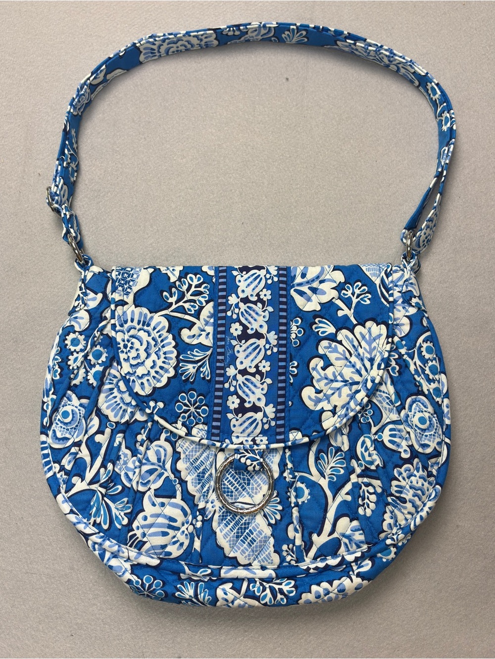 Vera Bradley Blue Lagoon Paisley Saddle Crossbody Shoulder Bag Retired Pattern